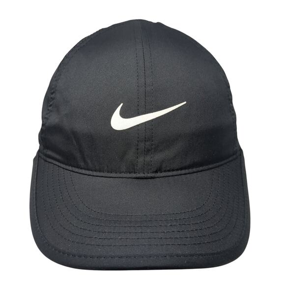 Nike Dri-Fit Strapback Baseball Cap Black One Size Adjustable Lightweight - Picture 1 of 9